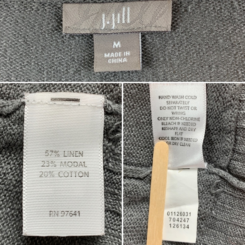 J Jill Gray Linen Blend Open Front Cardigan - Picture 7 of 7